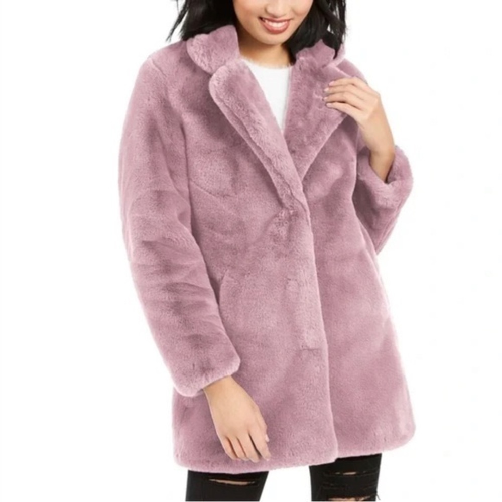NWT Faux fur Apparis coat in Mauve, size L